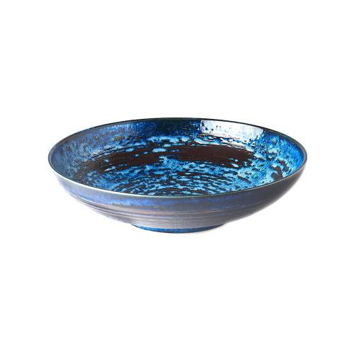 Bol servire din ceramica MIJ Copper Swirl - o 28 cm - albastru