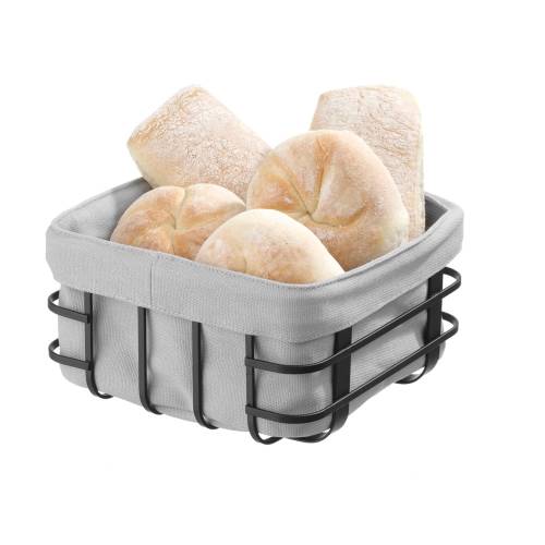 Cos de paine din material textil - 19 x 19 cm - Hendi - negru-gri