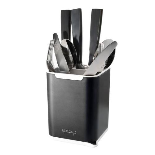 Set suport pentru tacamuri Vialli Design Cutlery - negru