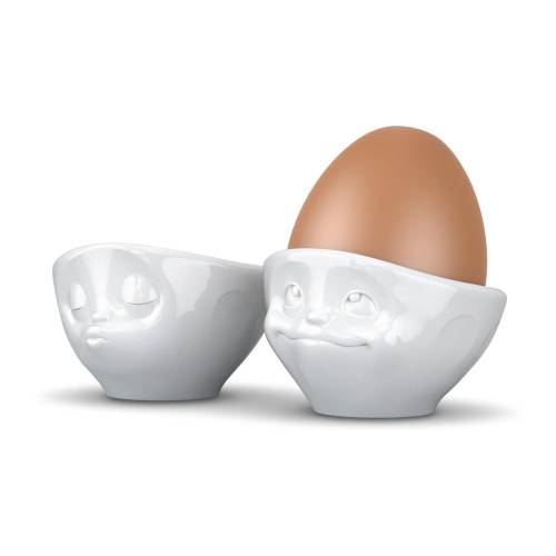 Set 2 suporturi din portelan pentru oua - 58products Kissing & Dreamy - alb