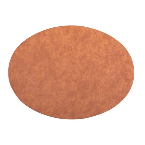 Suport farfurie din imitatie de piele ZicZac Troja - 33 x 45 cm - portocaliu - maro