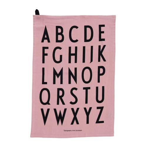 Prosop din bumbac Design Letters Alphabet - 40 x 60 cm - roz