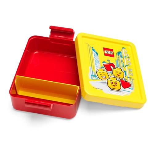 Cutie pentru gustare cu capac galben LEGO(r) Iconic - rosu