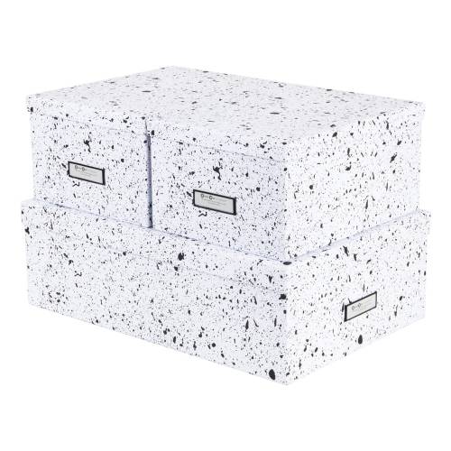 Set 3 cutii de depozitare Bigso Box of Sweden Inge - alb-negru