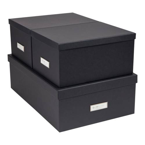 Set 3 cutii de depozitare Bigso Box of Sweden Inge - gri inchis