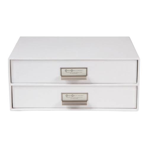 Organizator cu 2 sertare pentru documente Bigso Box of Sweden Birger - 33 x 22 - 5 cm - alb