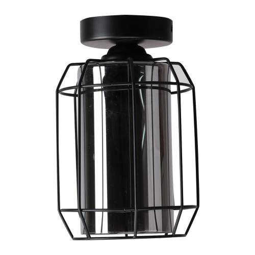 Plafoniera neagra cu abajur din sticla o 15 cm Jonera - Candellux Lighting