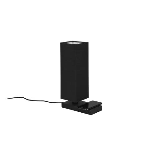 Veioza negru-mat cu incarcator wireless (inaltime 35 cm) Haley - Trio