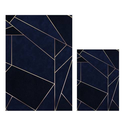 Set 2 covorase de baie Mila Home Geometric - albastru inchis