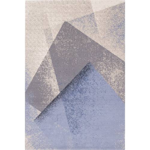 Covor albastru deschis din lana 133x180 cm Folds - Agnella