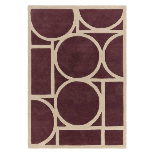 Covor maro inchis din lana 160x230 cm Metro Plum - Asiatic Carpets