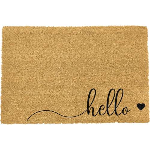 Covoras intrare din fibre de cocos Artsy Doormats Hello Scribble - 40 x 60 cm - negru