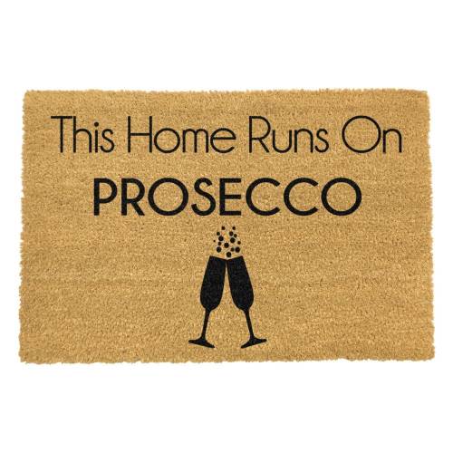 Covoras intrare din fibre de cocos Artsy Doormats This Home Runs On Prosecco - 40 x 60 cm