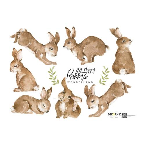 Autocolant pentru perete Dekornik Happy Rabbits Wonderland