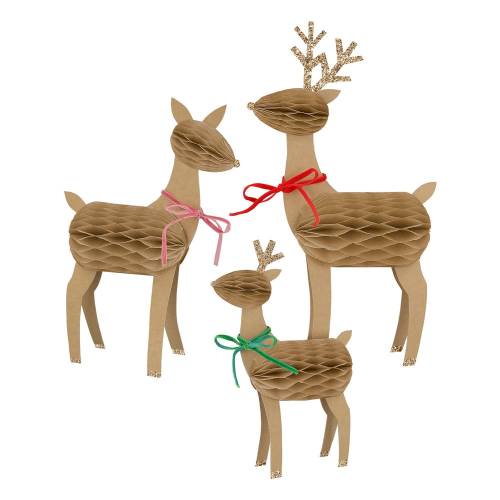 Figurine de Craciun 3 buc Reindeer Family - Meri Meri