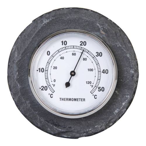 Termometru din ardezie pentru perete Esschert Design - 10 cm