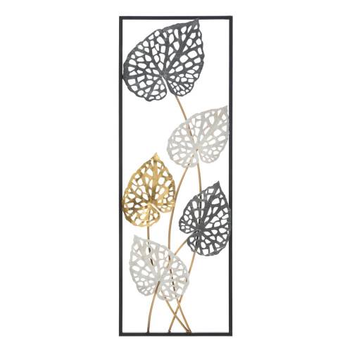 Decoratiune suspendata metalica Mauro Ferretti Ory -B- - 31 x 90 cm - motive frunze