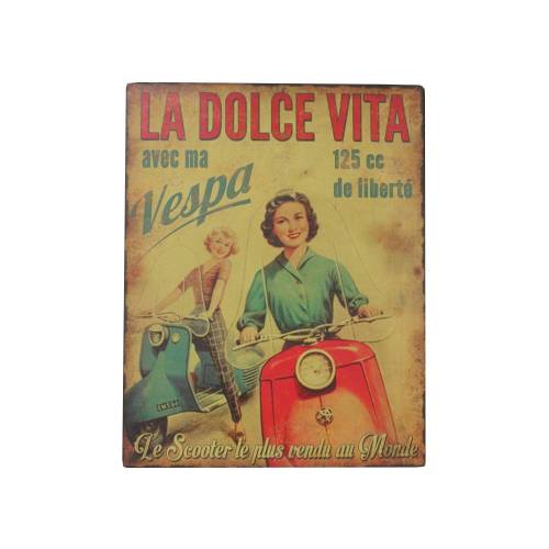 Placa metalica Antic Line La Dolce Vita - 28 x 22 cm