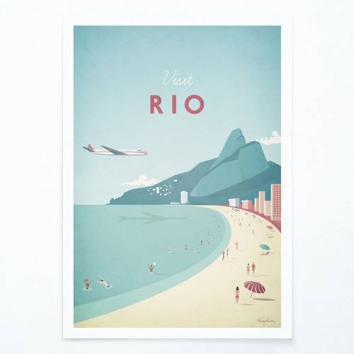 Poster Travelposter Rio - 50 x 70 cm