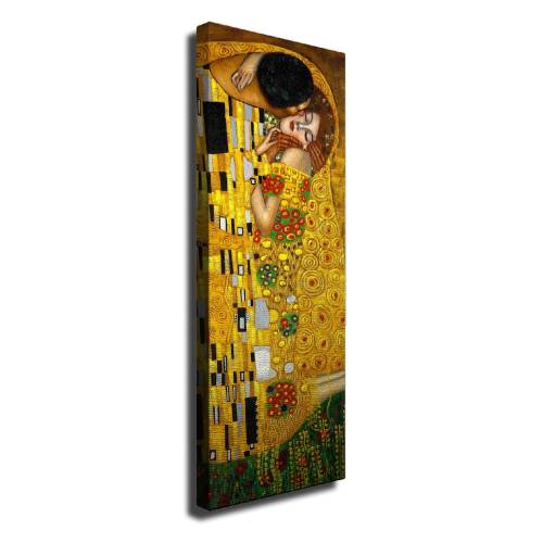 Reproducere tablou pe panza Gustav Klimt The Kiss - 30 x 80 cm