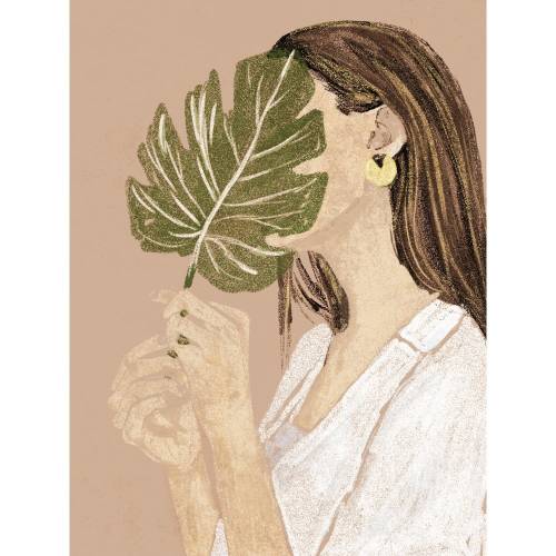 Tablou 60x80 cm Girl with Leaf - Styler
