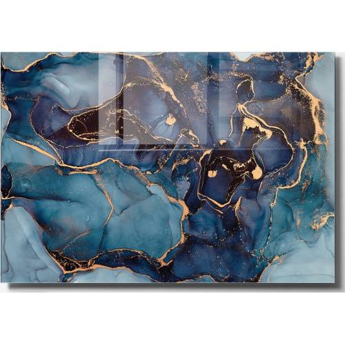 Tablou din sticla 100x70 cm Dark Marble - Wallity