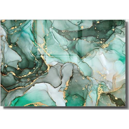 Tablou din sticla 70x50 cm Turquoise - Wallity