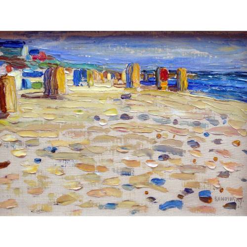 Tablou - reproducere 70x50 cm Holland - Beach Chairs - Wassily Kandinsky - Fedkolor