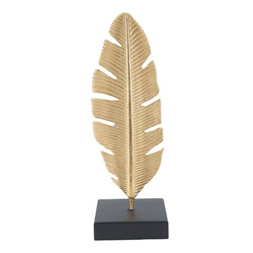 Sfesnic decorativ Mauro Ferretti Feather - inaltime 30 cm - auriu