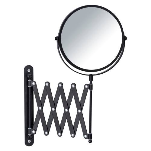 Oglinda cosmetica de perete cu suport telescopic Wenko Exclusive - negru