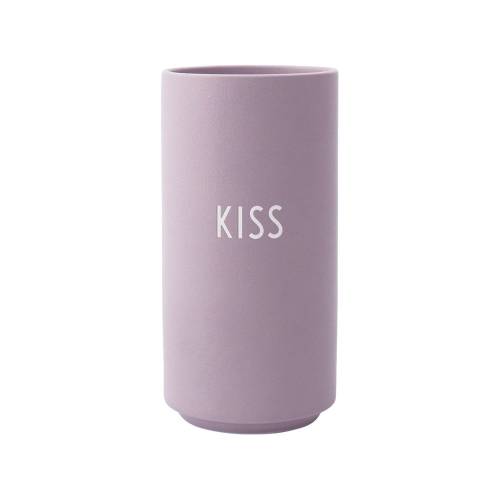 Vaza din portelan Design Letters Kiss - inaltime 11 cm - violet