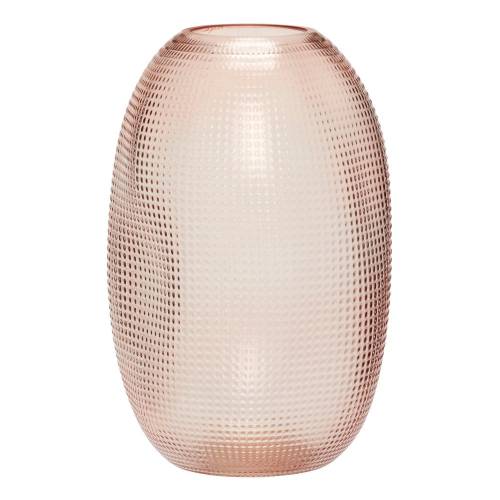 Vaza din sticla Hubsch Glam - inaltime 20 cm - roz
