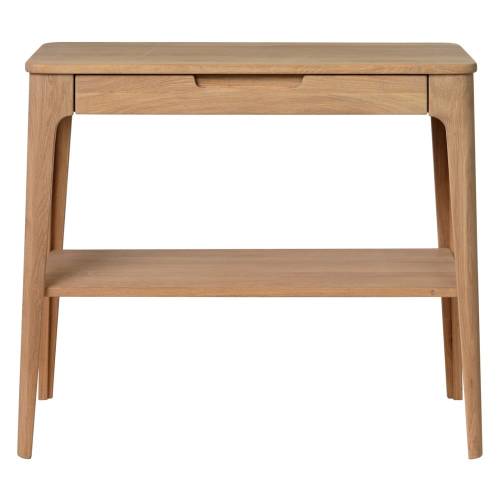 Masuta tip consola din lemn alb de stejar Unique Furniture Amalfi - 90 x 37 cm
