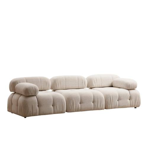 Canapea crem cu tapiterie din stofa boucle 288 cm Bubble - Balcab Home