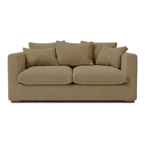 Canapea din catifea reiata bej 175 cm Comfy - Scandic