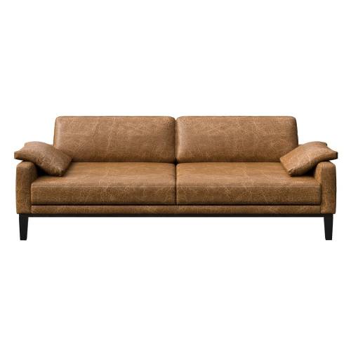 Canapea din piele MESONICA Musso - maro - 211 cm