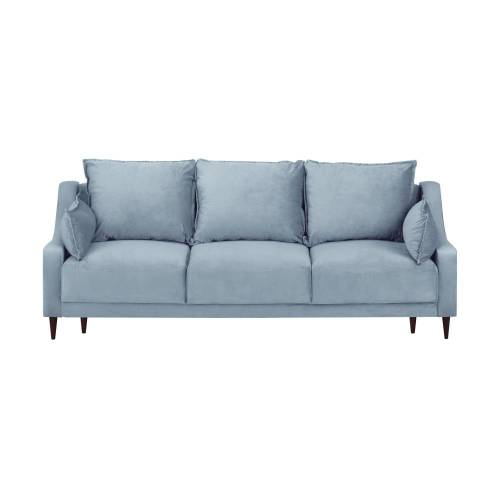 Canapea extensibila cu 3 locuri si spatiu de depozitare Mazzini Sofas Freesia - albastru deschis - 215 cm