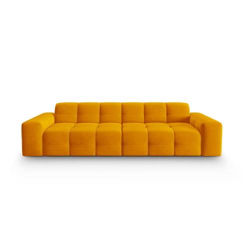 Canapea galben ocru cu tapiterie din catifea 255 cm Kendal - Micadoni Home