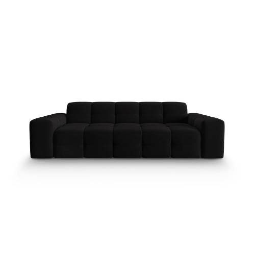 Canapea neagra cu tapiterie din catifea 222 cm Kendal - Micadoni Home
