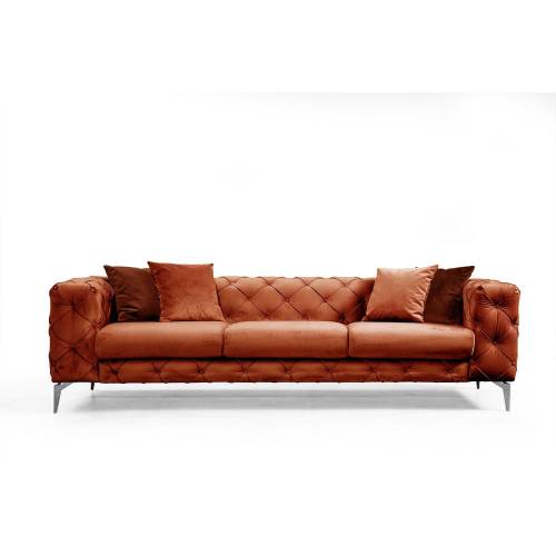 Canapea portocalie cu tapiterie din catifea 237 cm Como - Balcab Home