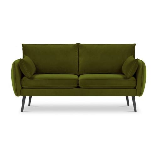 Canapea cu tapiterie din catifea Kooko Home Lento - 158 cm - verde