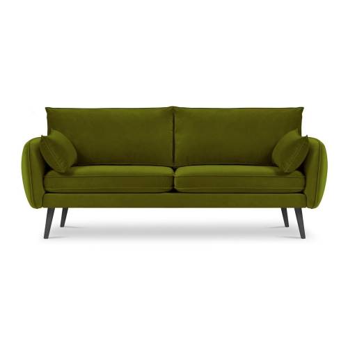 Canapea cu tapiterie din catifea Kooko Home Lento - 198 cm - verde