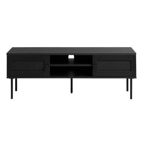 Masa TV neagra cu aspect de lemn de stejar 120x43 cm Pensacola - Unique Furniture