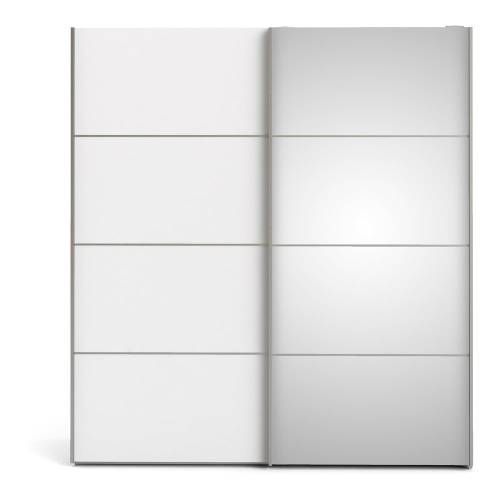 Sifonier cu oglinda si usi glisante Tvilum Verona - 182x202 cm - alb