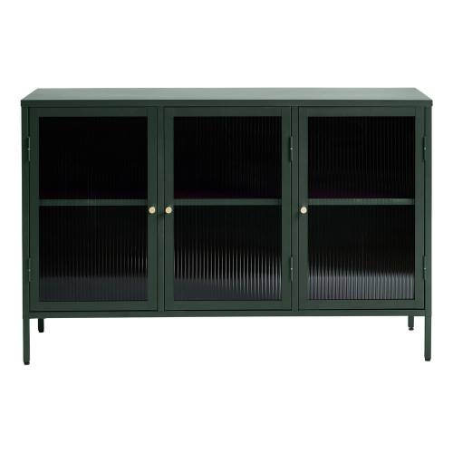 Vitrina din metal Unique Furniture Bronco - inaltime 85 cm - verde