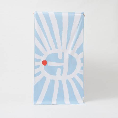 Prosop de plaja Sunnylife Sun Face - 175 x 90 cm - albastru
