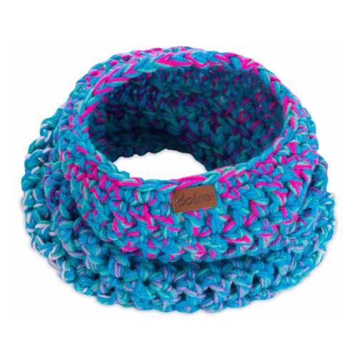 Esarfa rotunda tricotata manual DOKE Twister - albastru