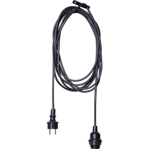 Cablu cu dulie pentru bec Star Trading Cord Ute - lungime 5 m - negru