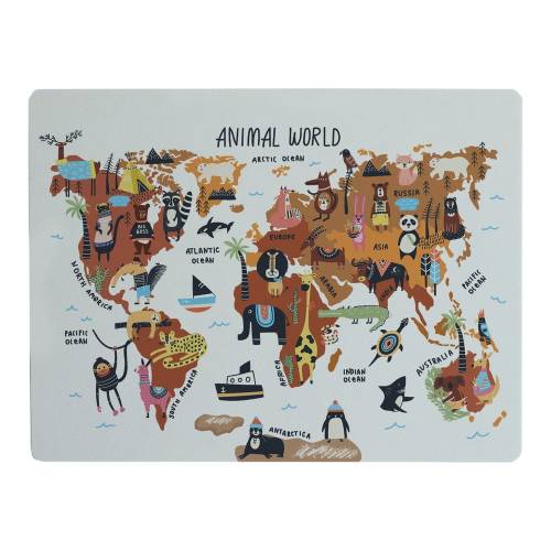 Suport de farfurie Really Nice Things Animals Worldmap - 55 x 35 cm