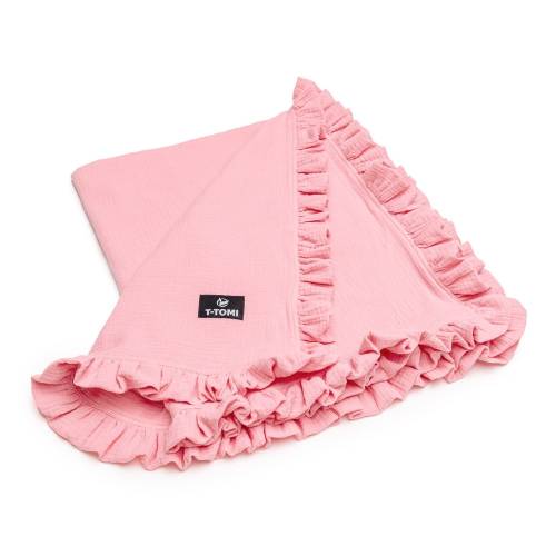 Patura pentru copii roz din muselina 80x100 cm - T-TOMI